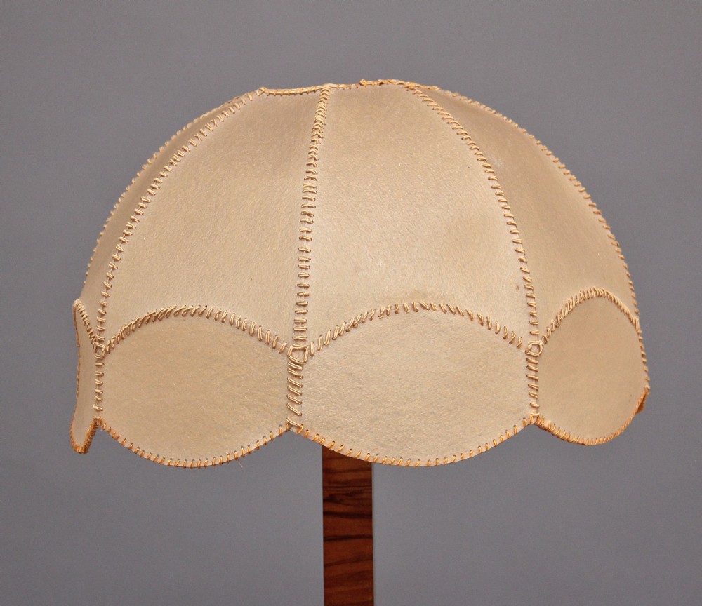 Early 20th Century Art Deco walnut standard lamp and shade View IV