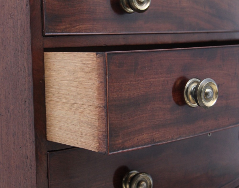 Early 19th Century mahogany bowfront chest of drawers View X