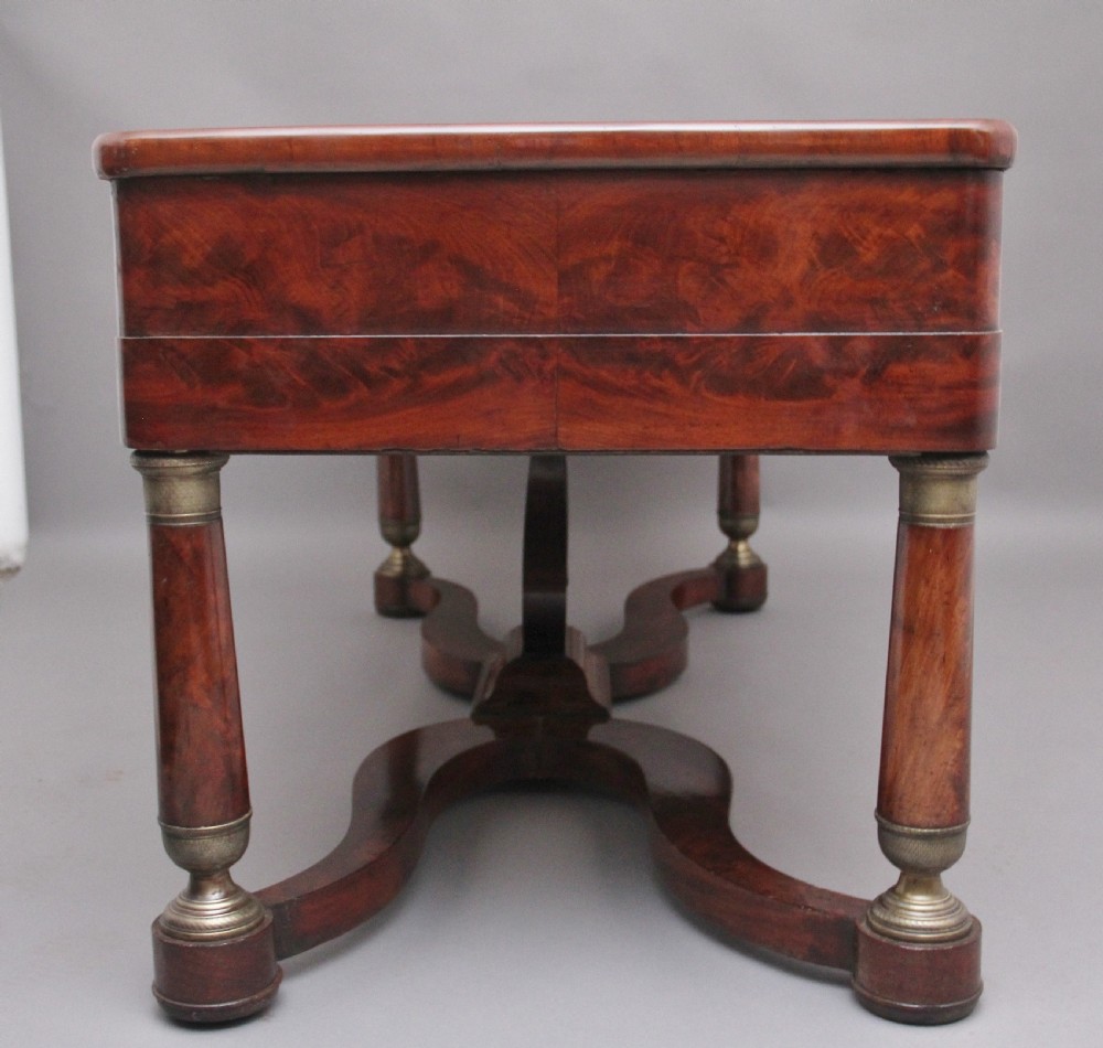 A large and impressive freestanding French 19th Century antique mahogany console table View IV