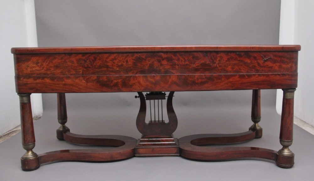 A large and impressive freestanding French 19th Century antique mahogany console table View V