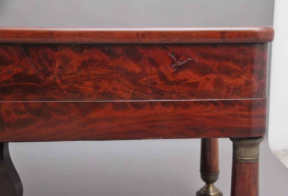 A large and impressive freestanding French 19th Century antique mahogany console table View VI