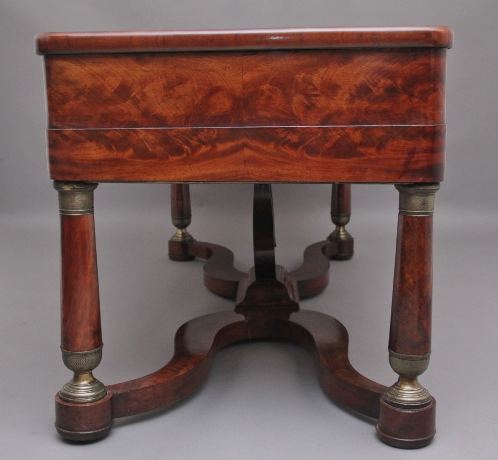 A large and impressive freestanding French 19th Century antique mahogany console table View VII