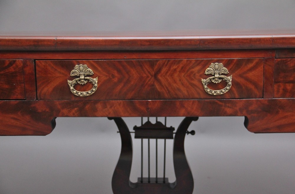 A large and impressive freestanding French 19th Century antique mahogany console table View VIII