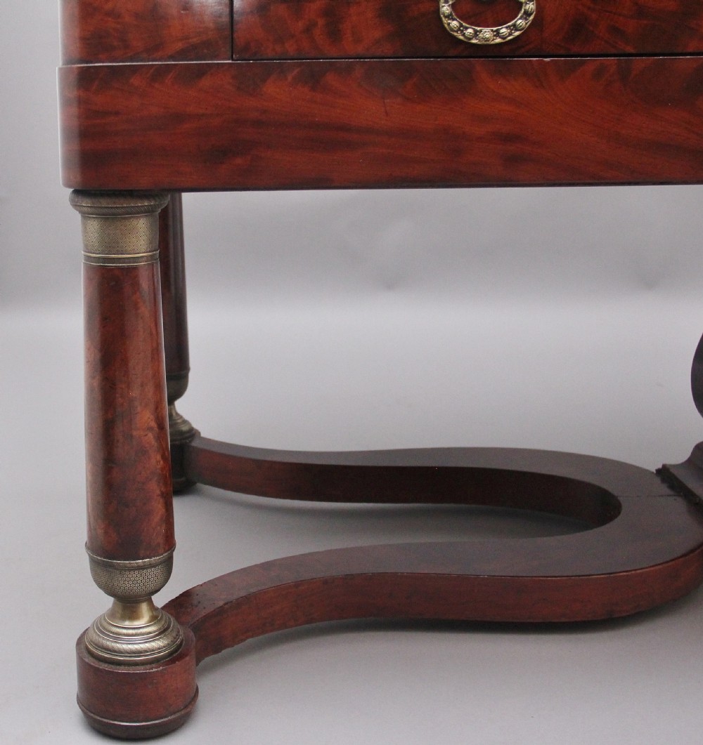 A large and impressive freestanding French 19th Century antique mahogany console table View XI