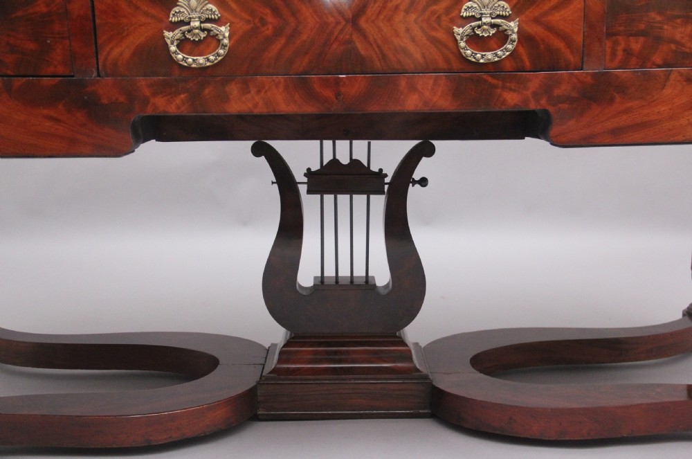 A large and impressive freestanding French 19th Century antique mahogany console table View XII
