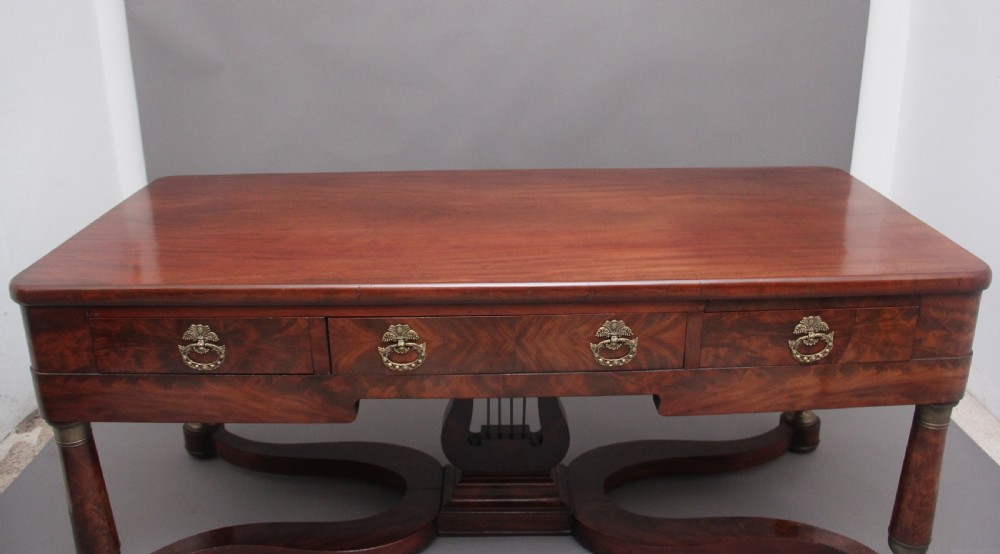 A large and impressive freestanding French 19th Century antique mahogany console table View XIII