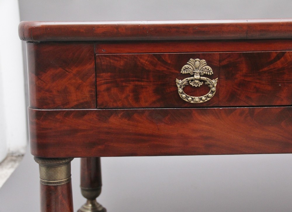 A large and impressive freestanding French 19th Century antique mahogany console table View XIV