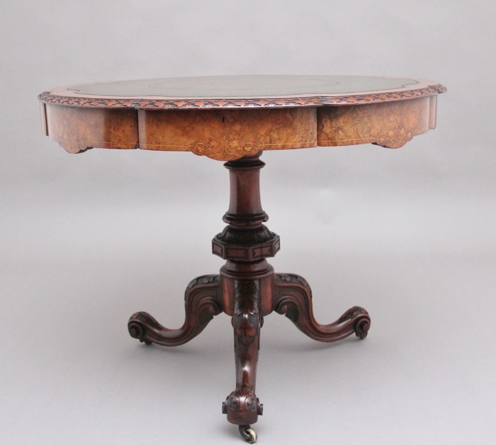 19th Century walnut drum table