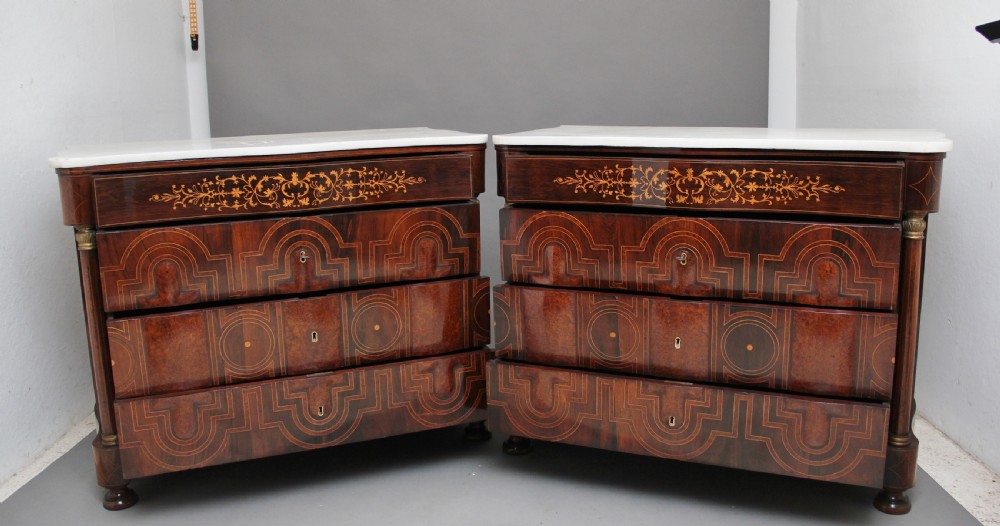 Pair of early 19th Century Spanish marble top commodes View III