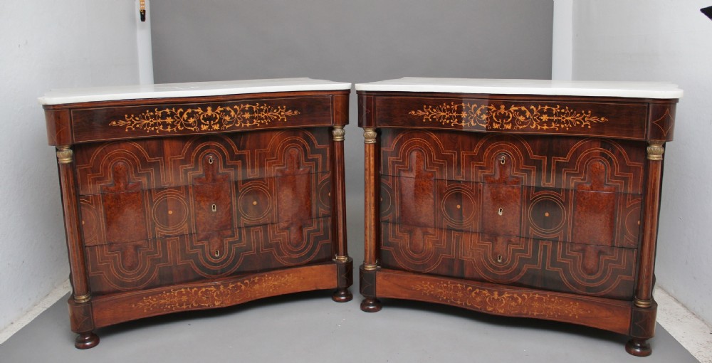 Pair of early 19th Century Spanish marble top commodes View X