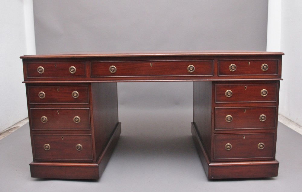 Mid 19th Century antique mahogany partners desk