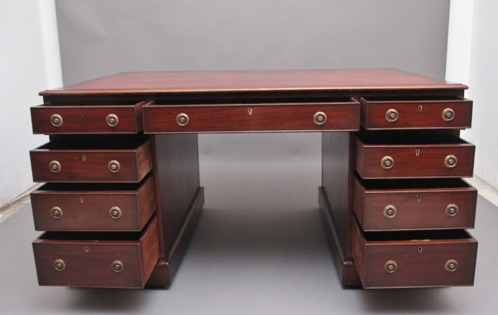 Mid 19th Century antique mahogany partners desk View II