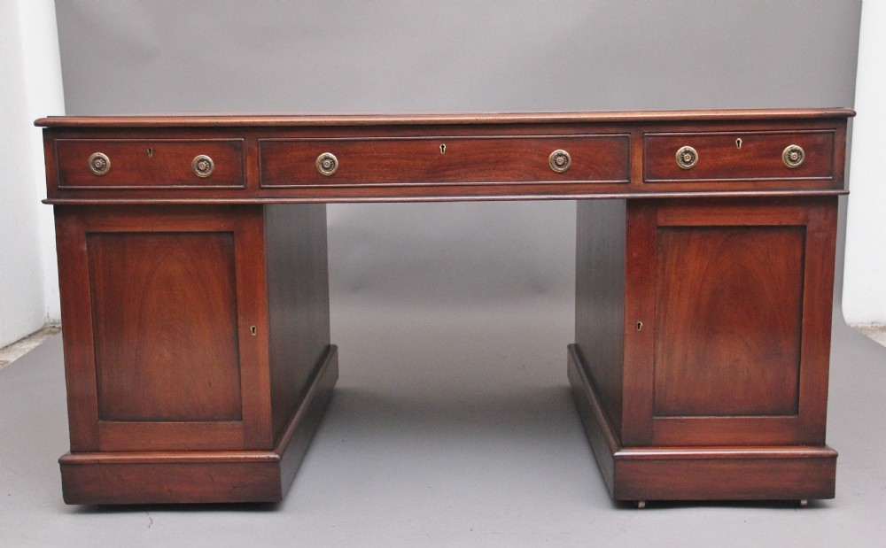 Mid 19th Century antique mahogany partners desk View VI