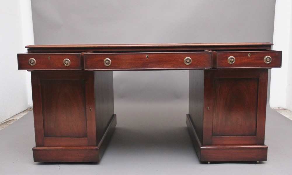 Mid 19th Century antique mahogany partners desk View VII