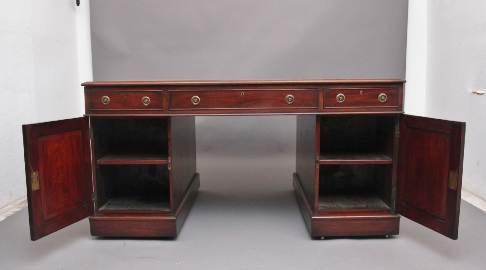 Mid 19th Century antique mahogany partners desk View VIII