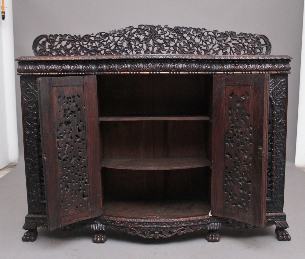 19th Century antique Anglo-Indian carved cabinet  View IV