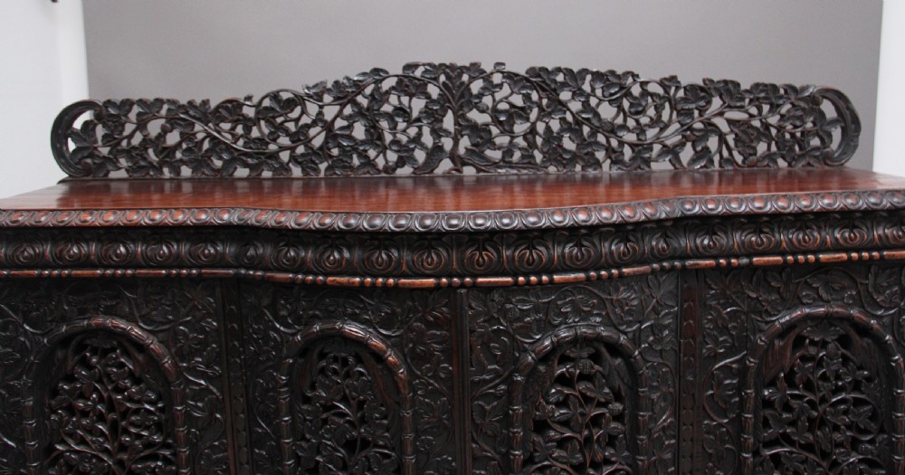 19th Century antique Anglo-Indian carved cabinet  View XIII
