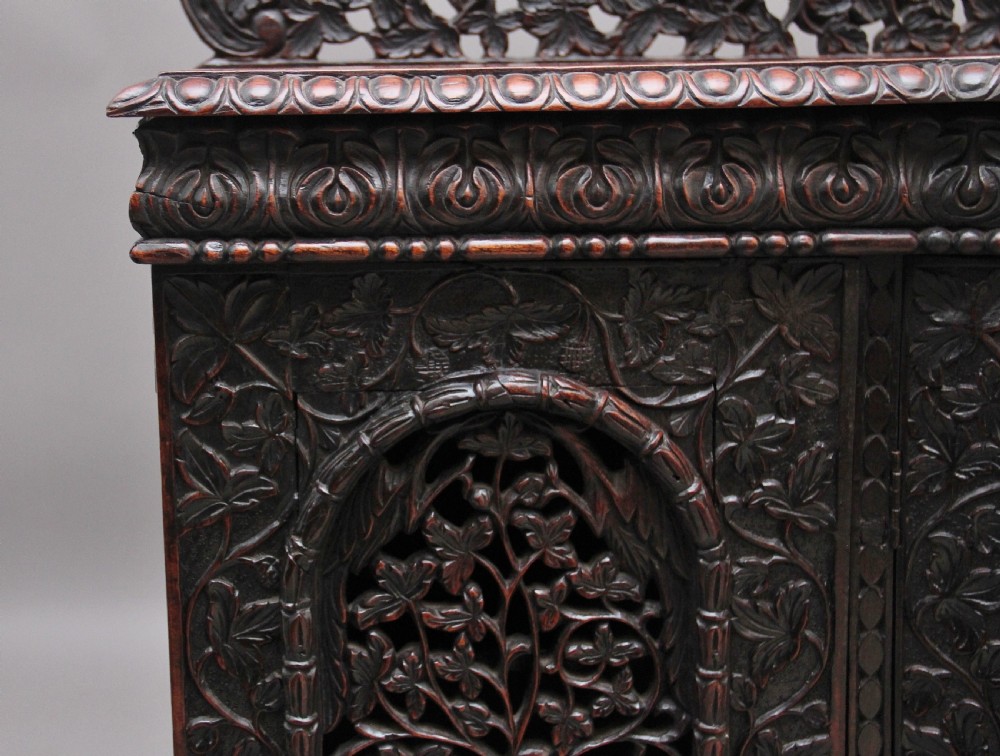 19th Century antique Anglo-Indian carved cabinet  View XIV