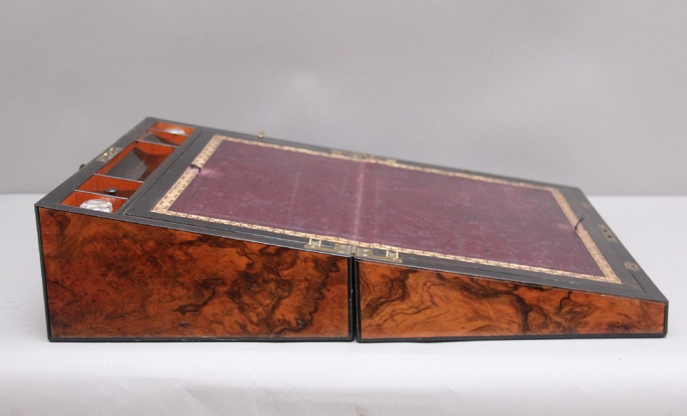 19th Century antique burr walnut writing box View II