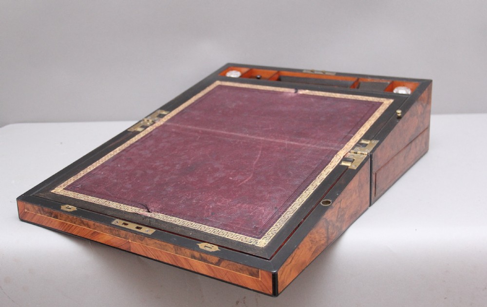 19th Century antique burr walnut writing box View IV