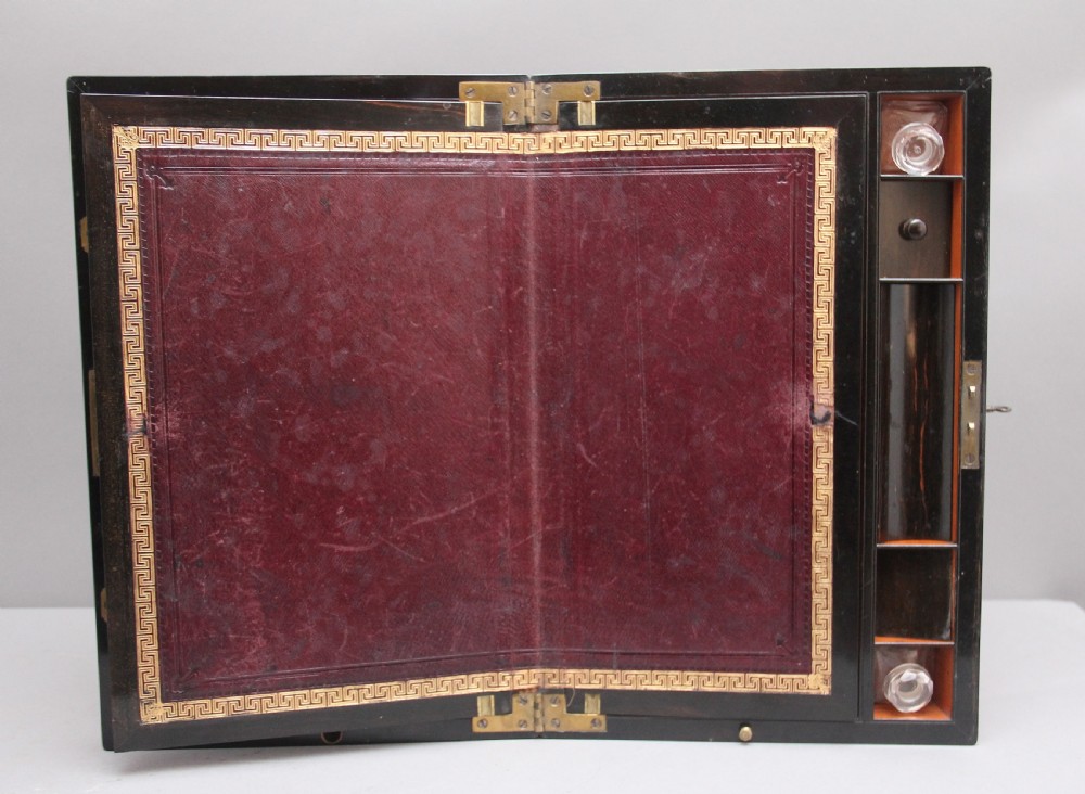 19th Century antique burr walnut writing box View XI