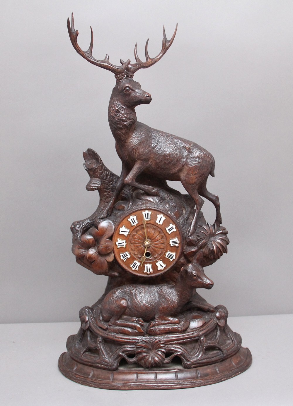 19th  Century antique black forest mantle clock