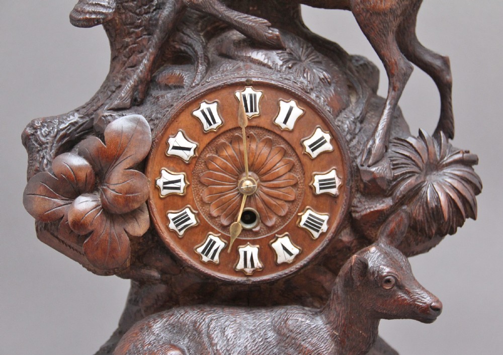 19th  Century antique black forest mantle clock View IX