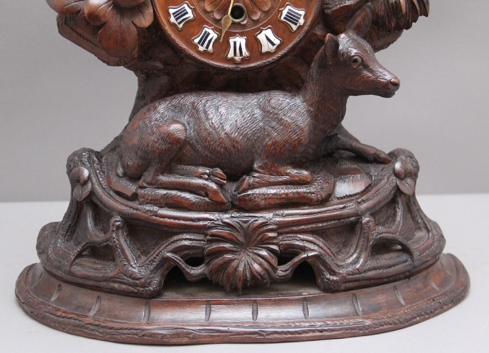 19th  Century antique black forest mantle clock View XII
