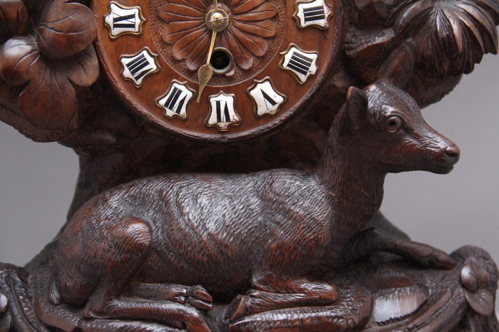 19th  Century antique black forest mantle clock View XIII