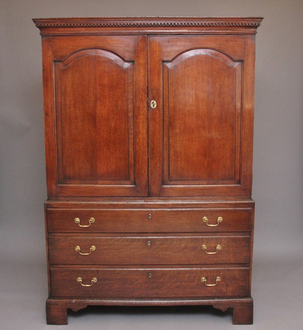 18th Century oak press cupboard