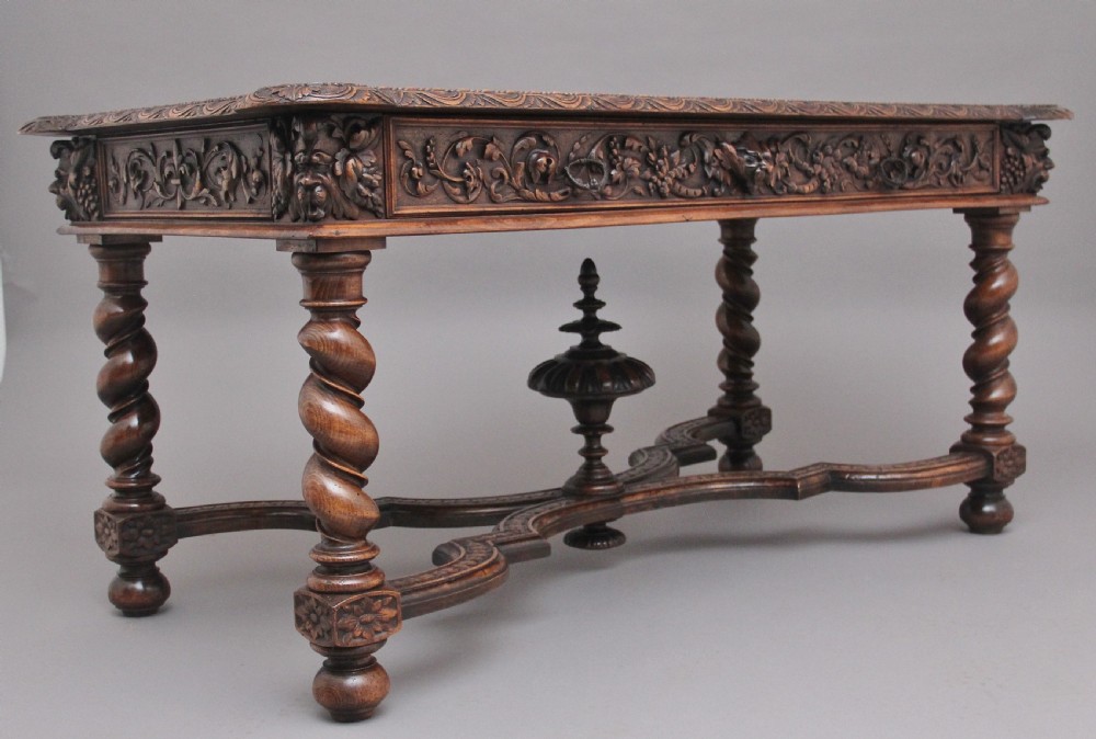 19th Century antique Italian walnut writing table View III