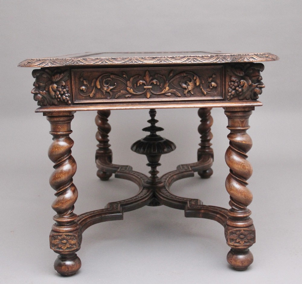 19th Century antique Italian walnut writing table View V