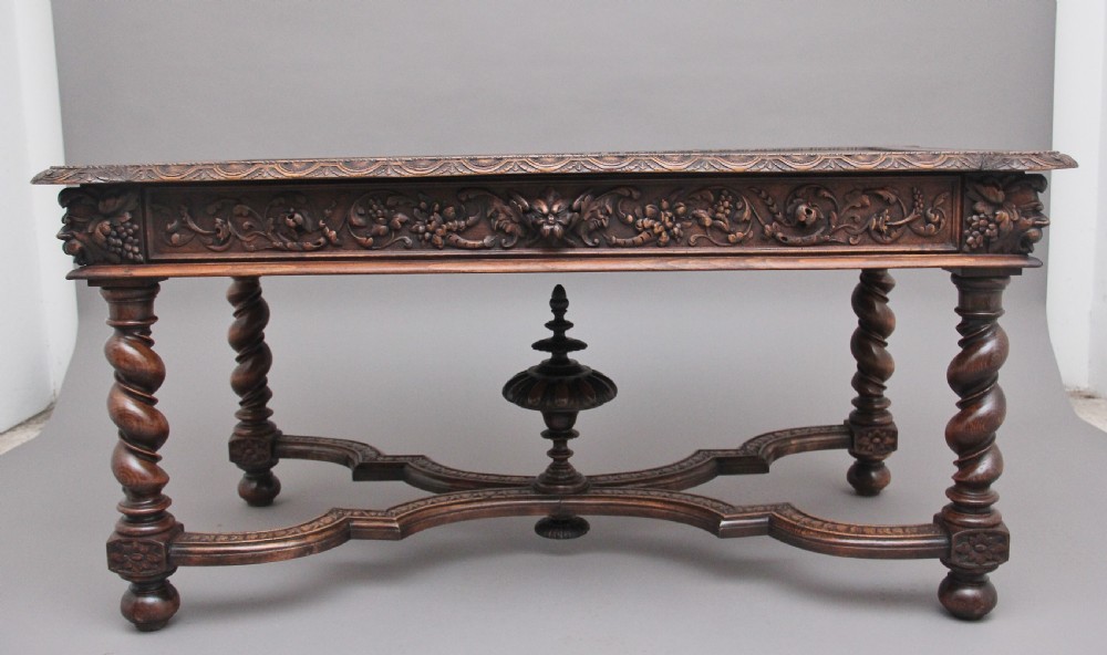 19th Century antique Italian walnut writing table View VI