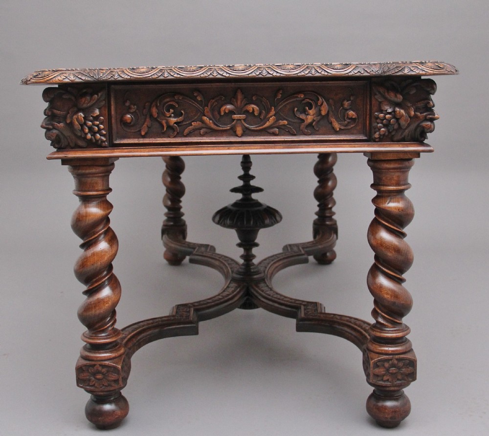 19th Century antique Italian walnut writing table View VII