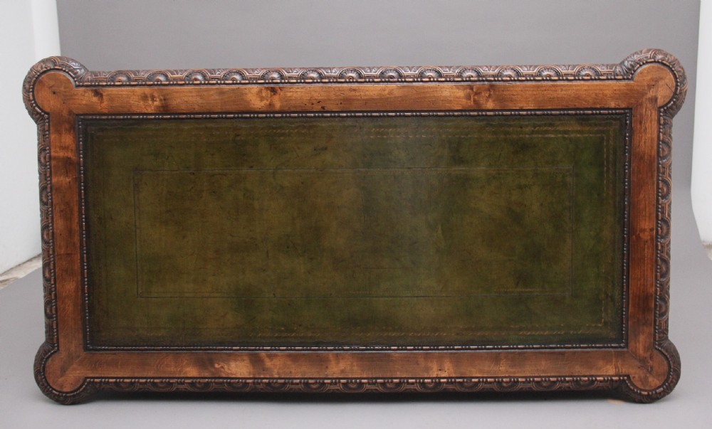 19th Century antique Italian walnut writing table View VIII