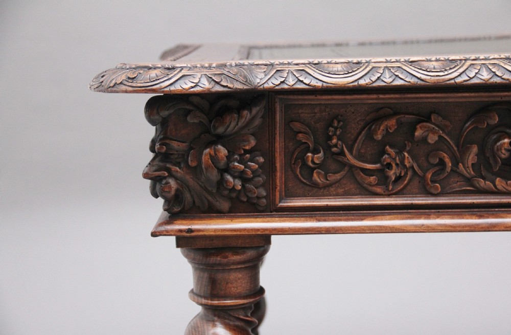 19th Century antique Italian walnut writing table View X