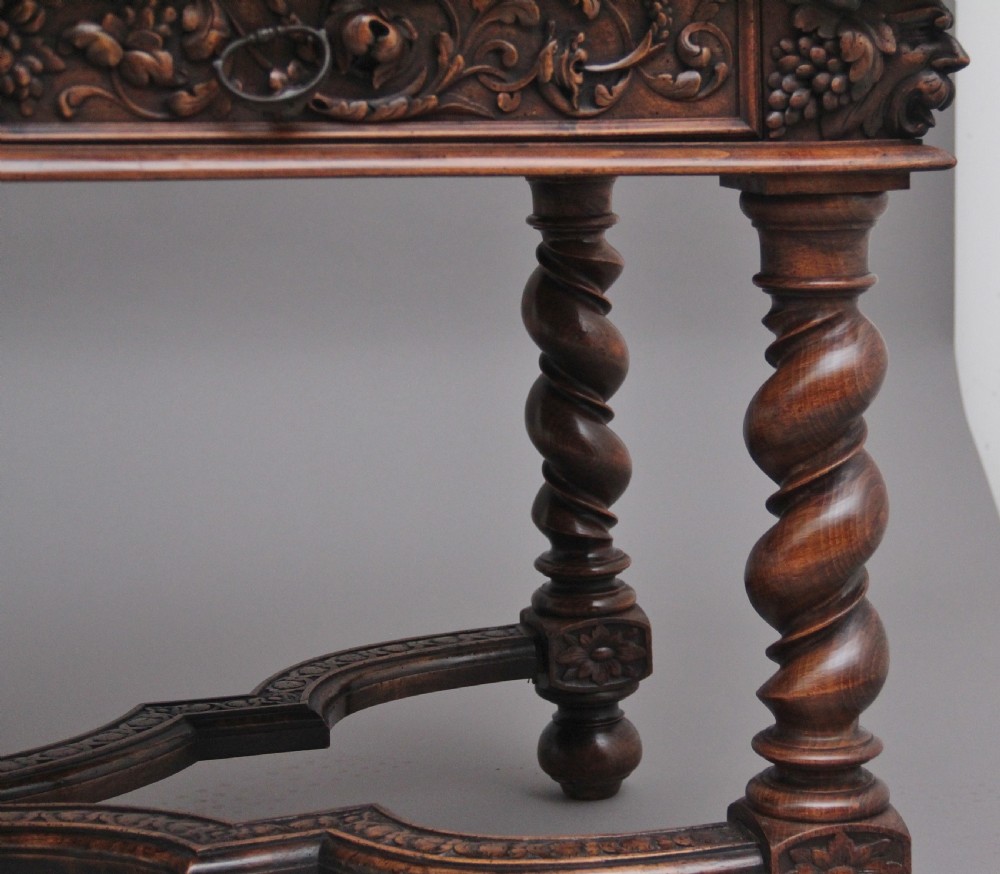 19th Century antique Italian walnut writing table View XIII