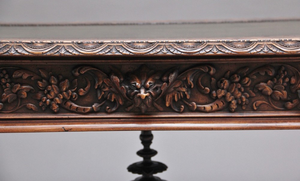 19th Century antique Italian walnut writing table View XIV