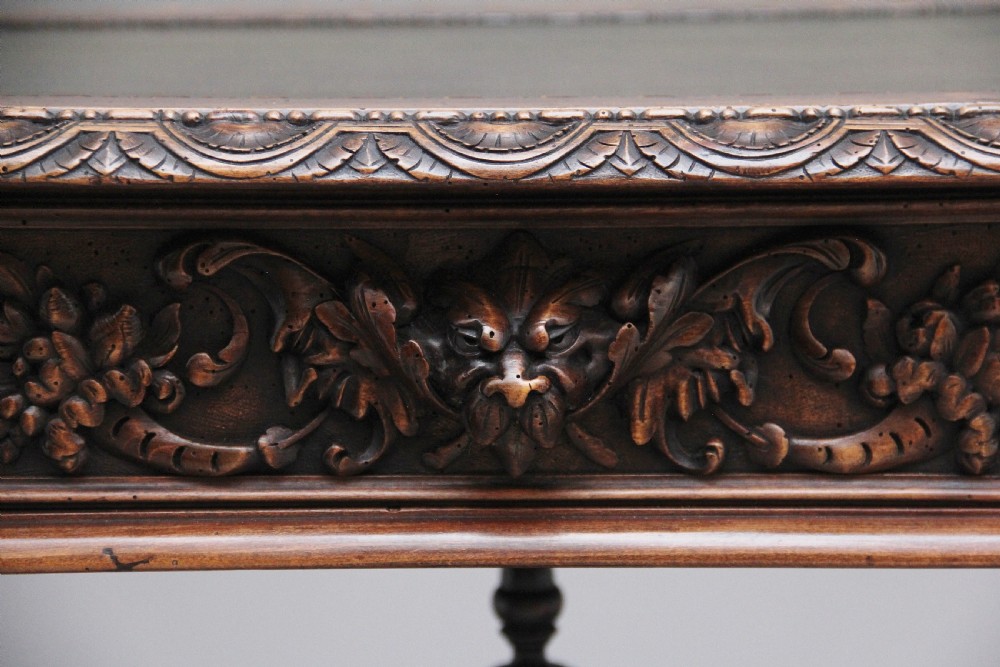 19th Century antique Italian walnut writing table View XVI
