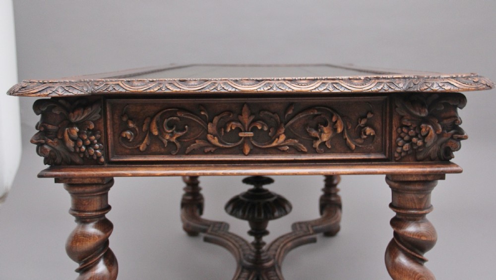 19th Century antique Italian walnut writing table View XIX