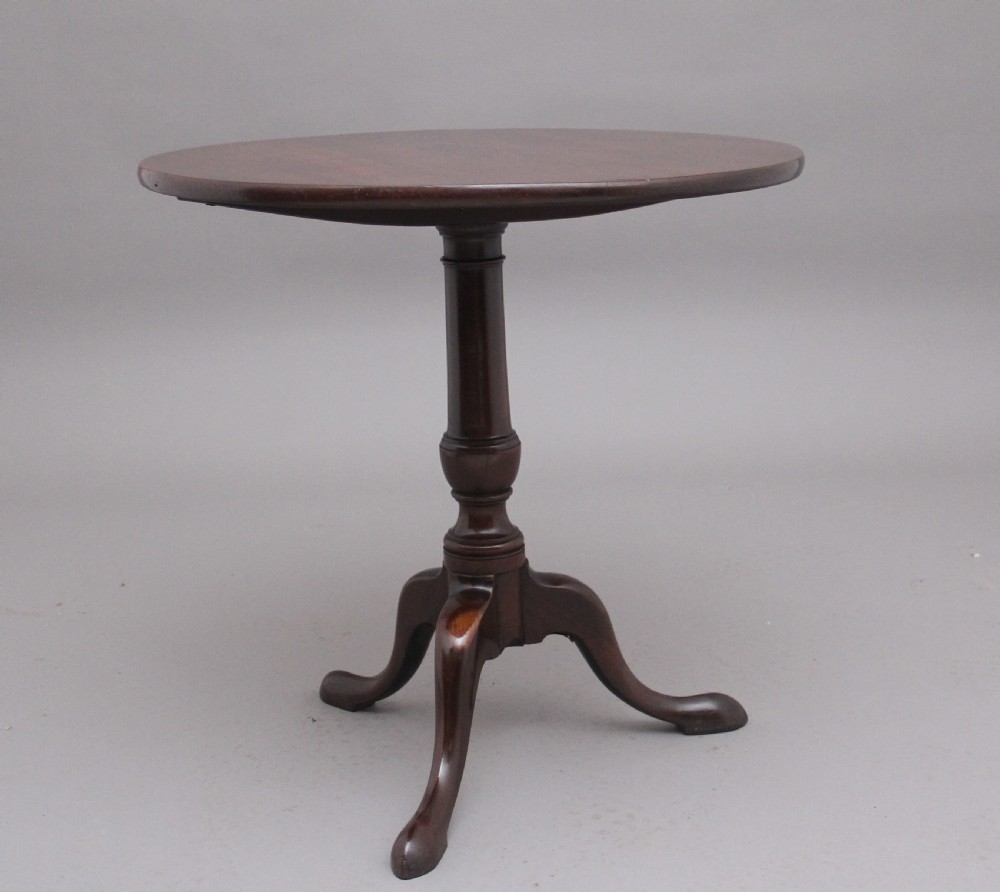 18th Century antique mahogany tripod table View VI
