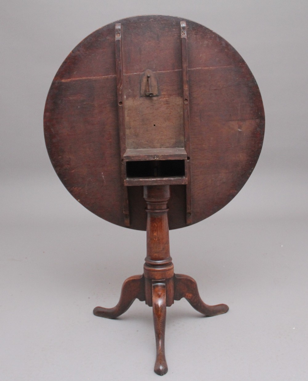 18th Century antique oak tripod table View IV