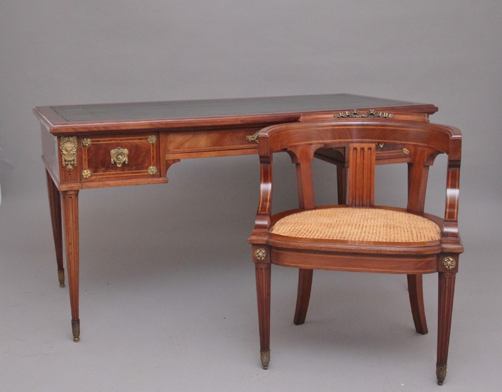 19th Century French desk and matching desk chair View II
