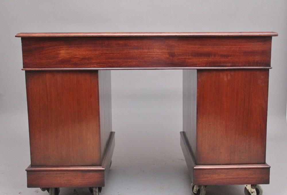 19th Century antique mahogany pedestal desk View IV