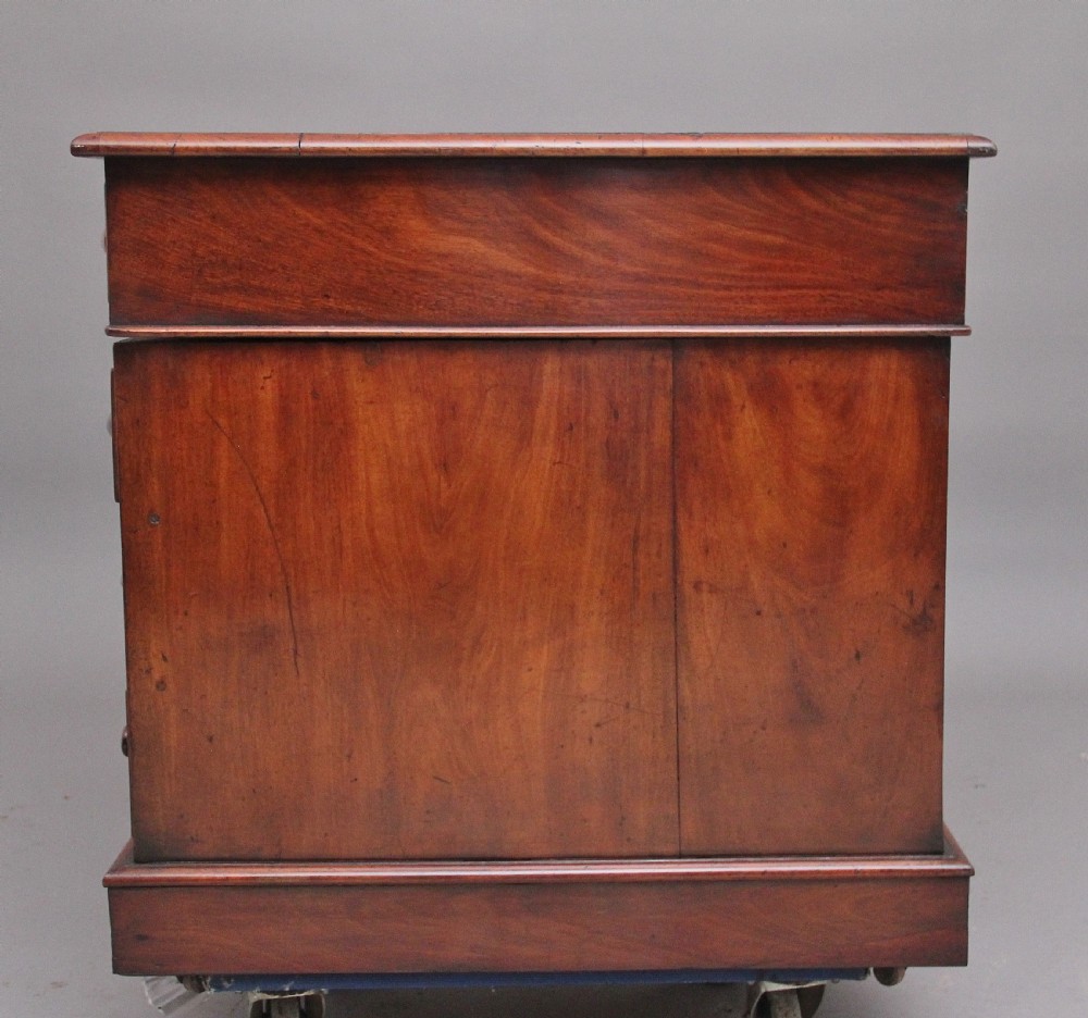 19th Century antique mahogany pedestal desk View V