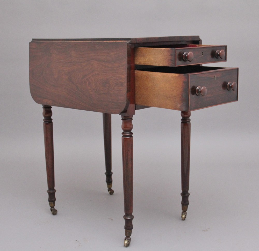 19th Century antique rosewood drop leaf side table  View II