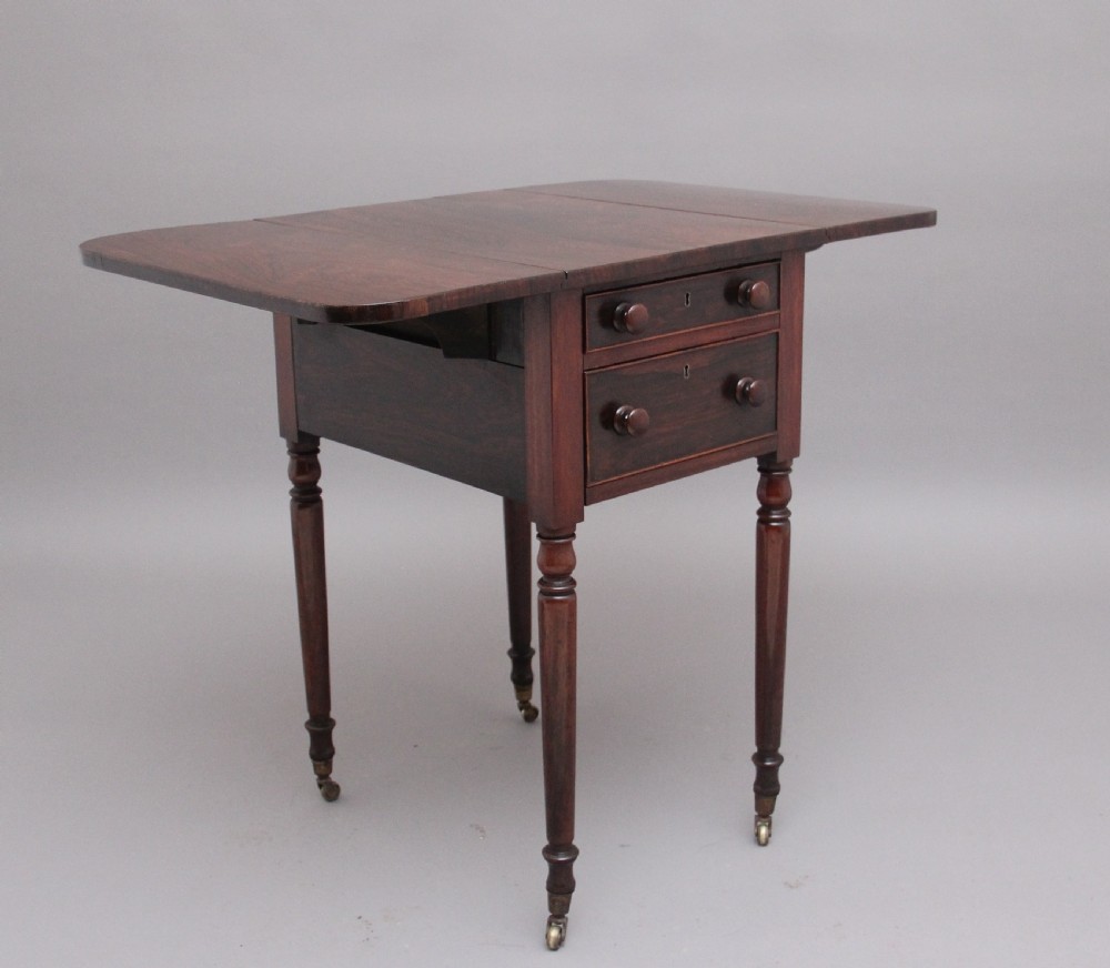 19th Century antique rosewood drop leaf side table  View III