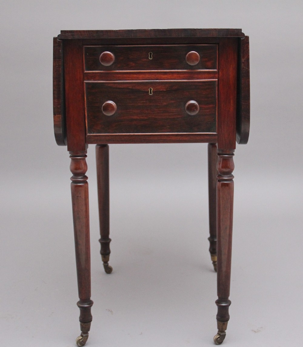 19th Century antique rosewood drop leaf side table  View IV