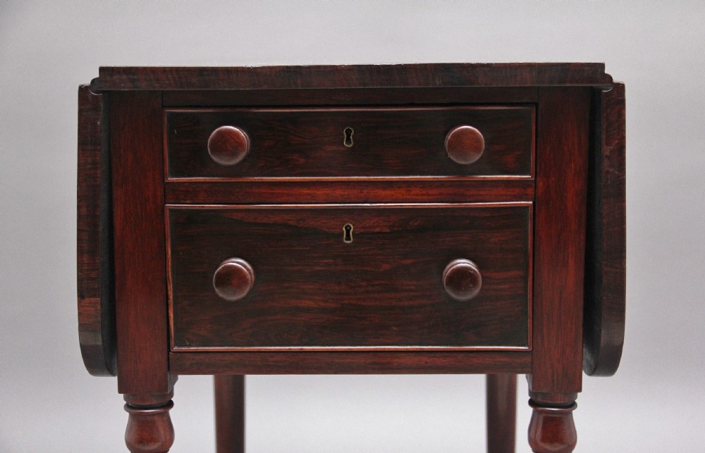 19th Century antique rosewood drop leaf side table  View V