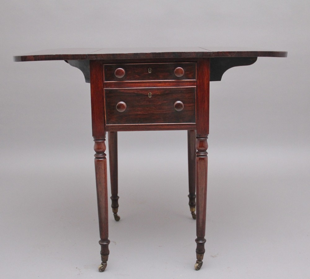 19th Century antique rosewood drop leaf side table  View VI